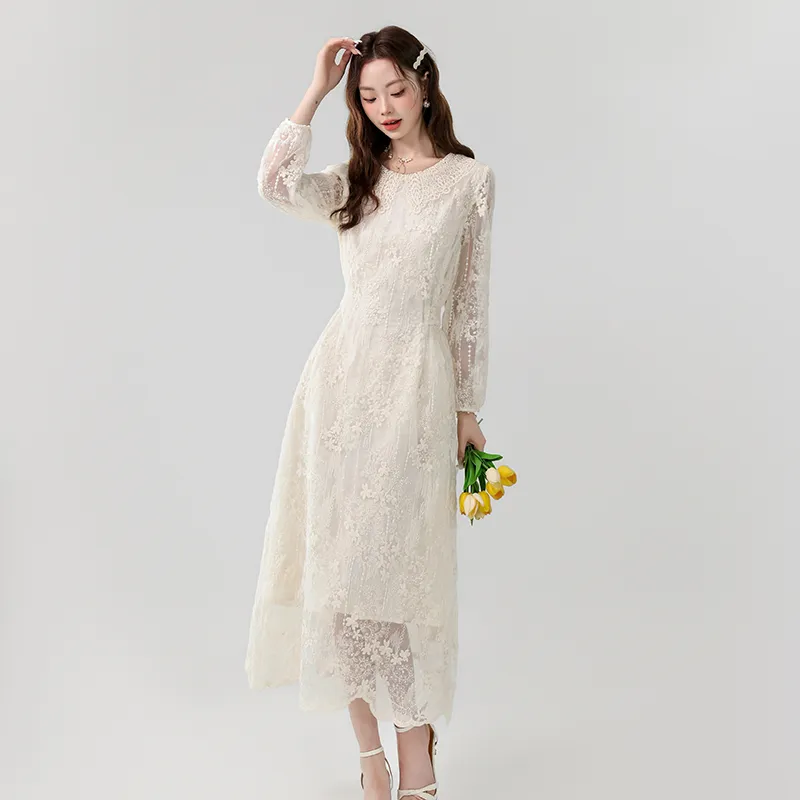 CZMO Long-Sleeved Dresses Women's Apricot-2