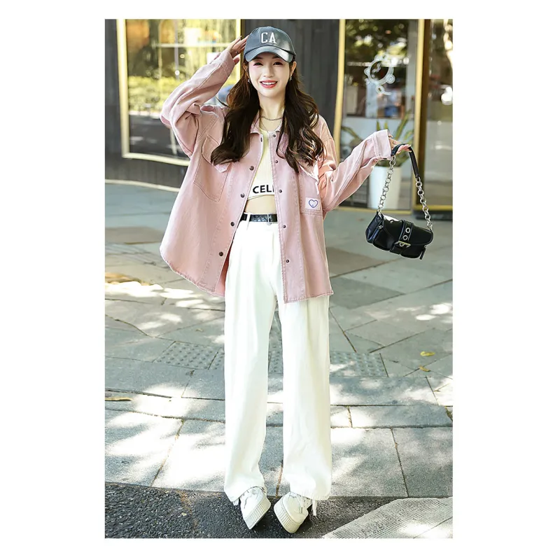 CZMO Denim Jackets Women's Pink-2