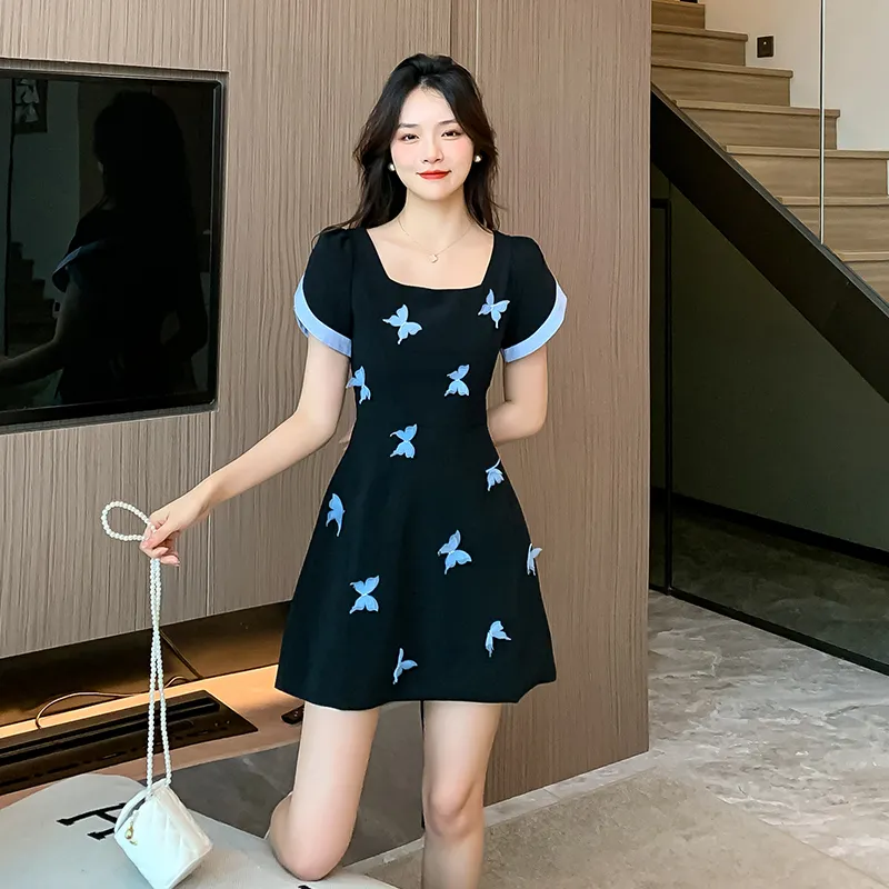 CZMO Short-Sleeved Dresses Women's Black-3