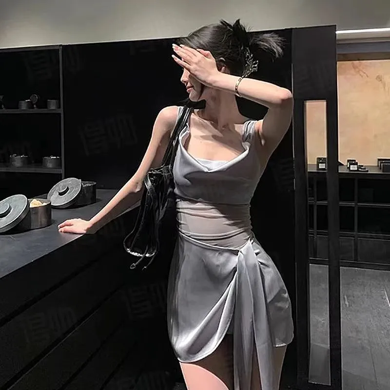 CZMO Slip Dresses Women's Silver-3