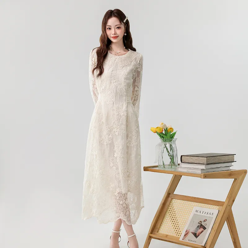 CZMO Long-Sleeved Dresses Women's Apricot-3