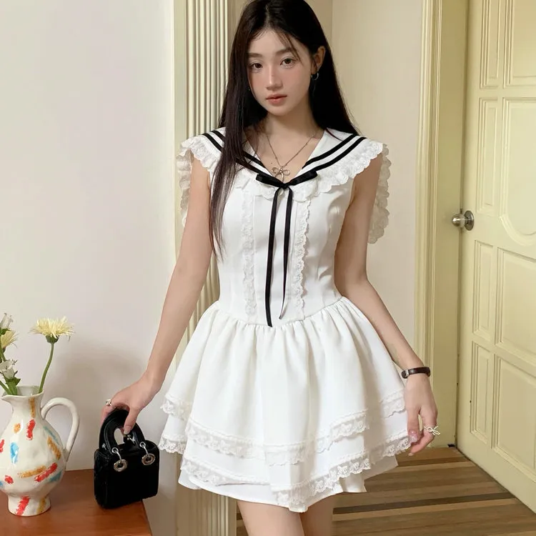 CZMO Short Sleeved Dress Women's White-3