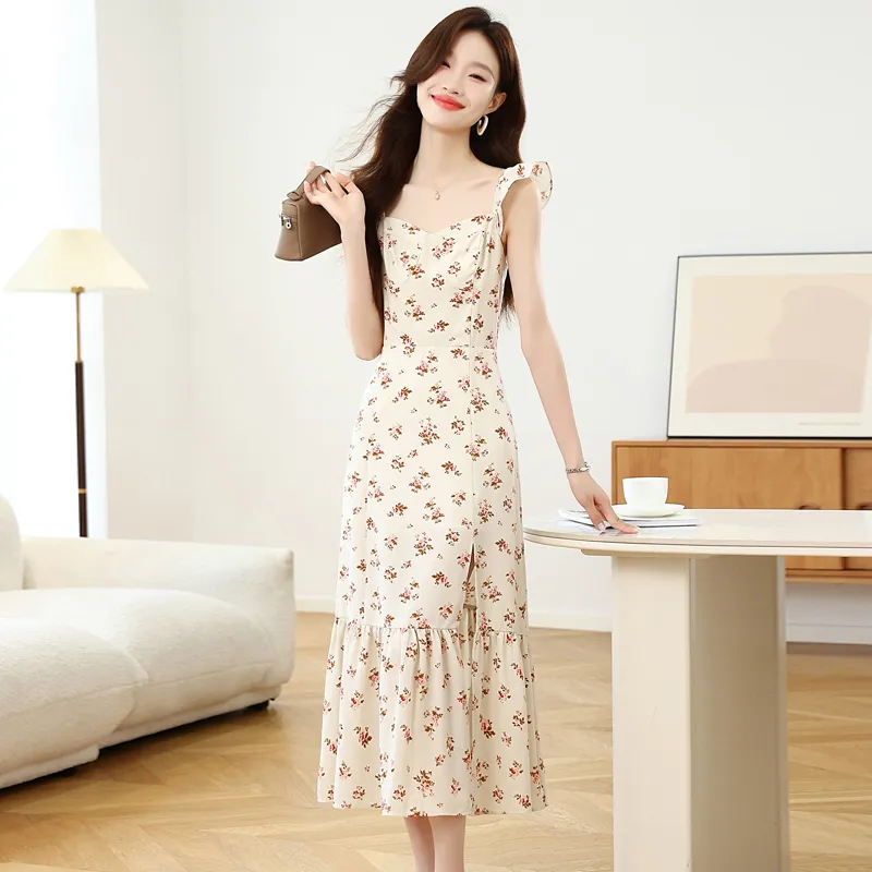CZMO Slip Dresses Women's Beige-3