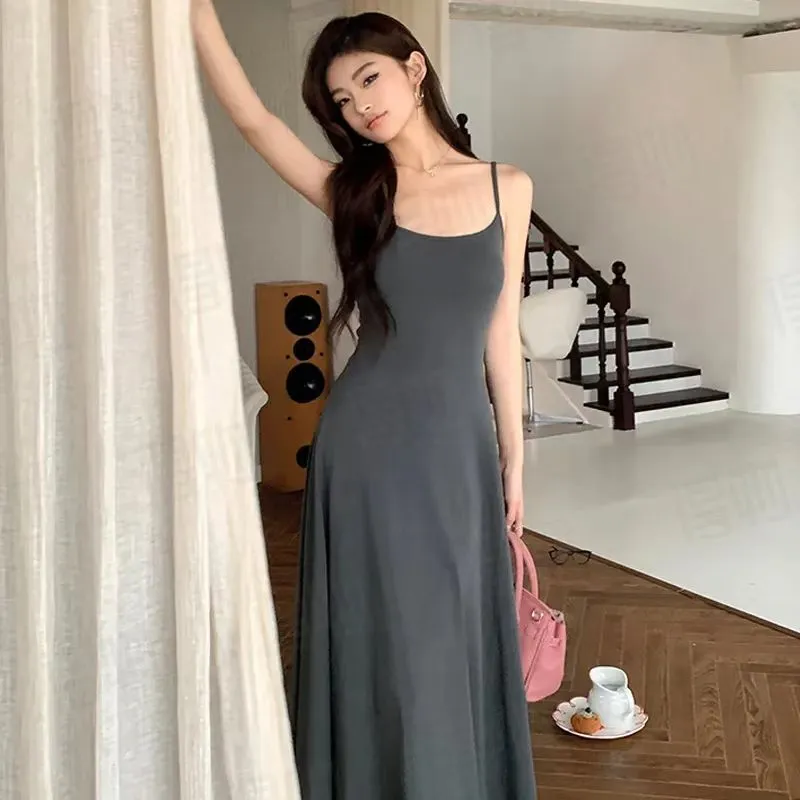 CZMO Slip Dresses Women's Gray-3