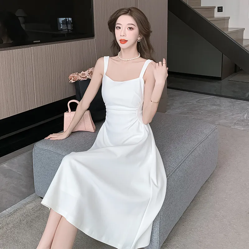 CZMO Slip Dresses Women's White-3