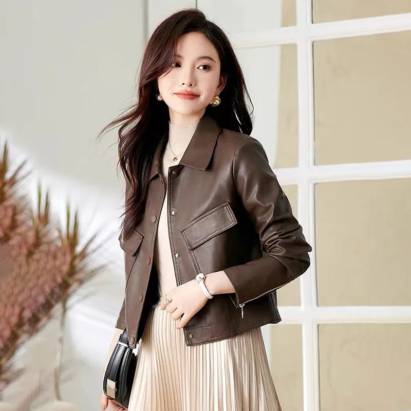 OZVO Leather Jackets Women's-2