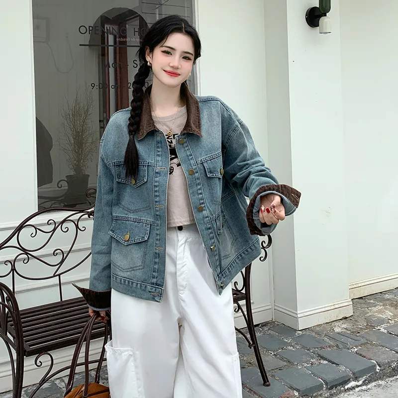 OZVO Denim Jackets Women's Blue-2