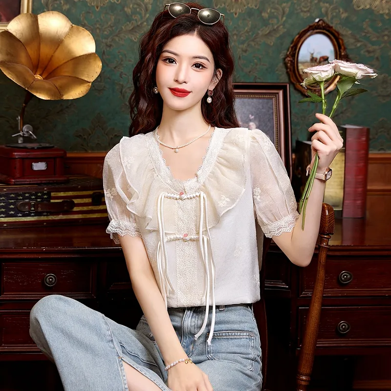 OZVO Shirts Women's Apricot-3