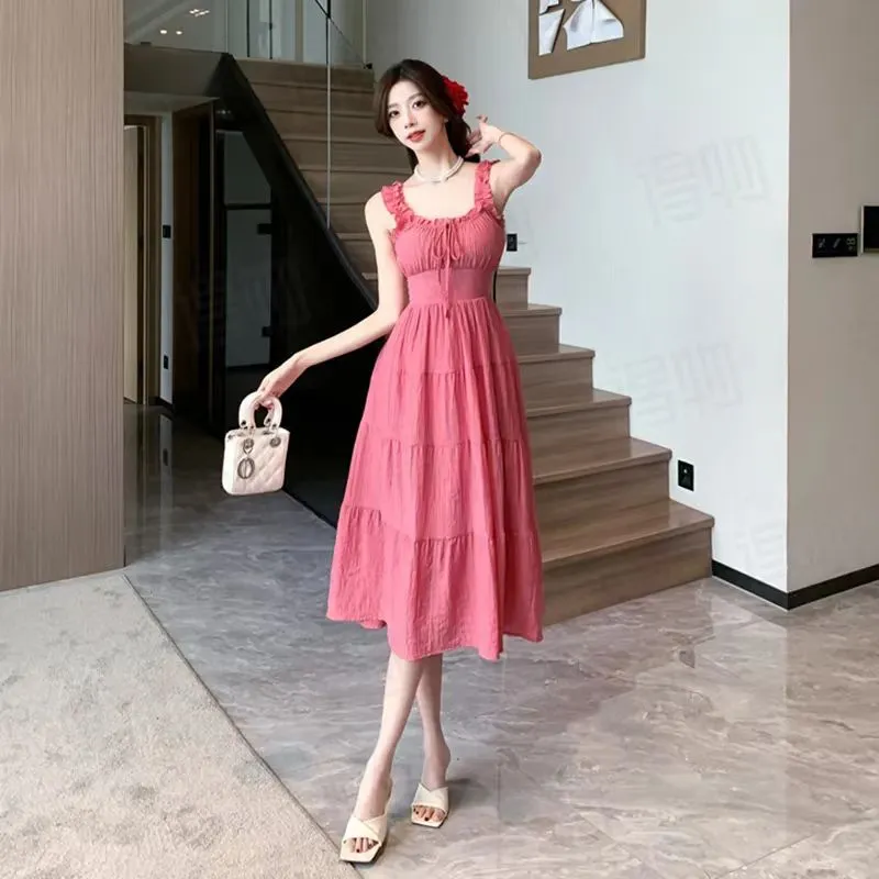 OZVO Slip Dresses Women's Fuchsia-2