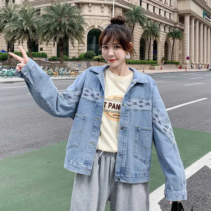 OZVO Denim Jackets Women's Blue-1