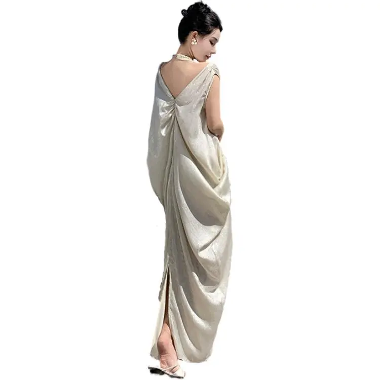 OZVO Sleeveless Dress Women's Silver White-0