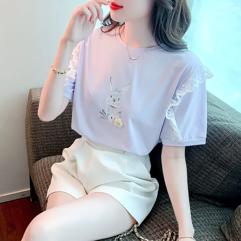 OZVO Puff Sleeve T Shirt Women's-3