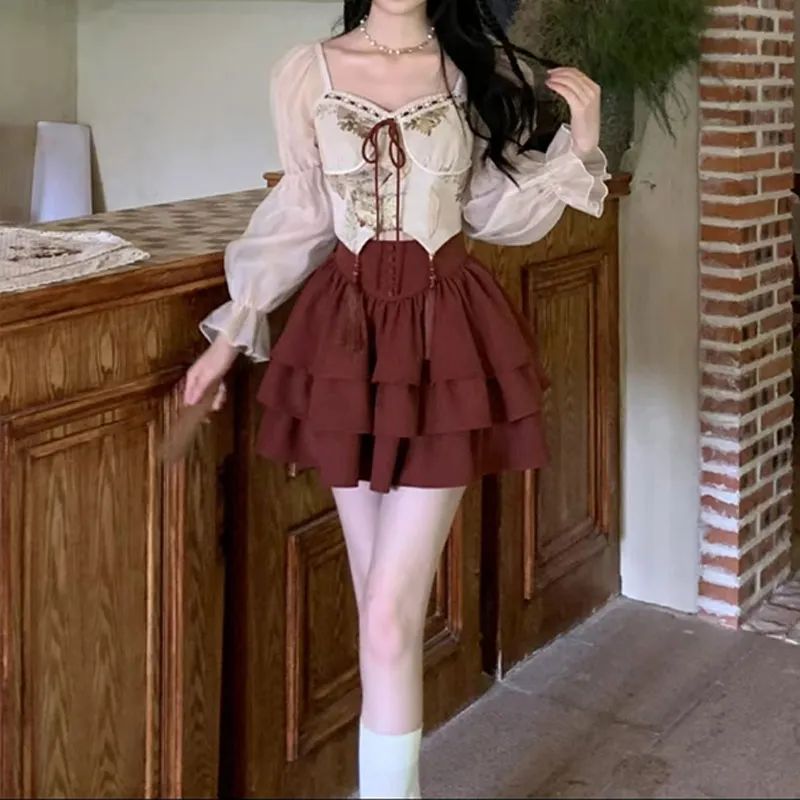 OZVO Two Piece Skirt Sets Women's-4