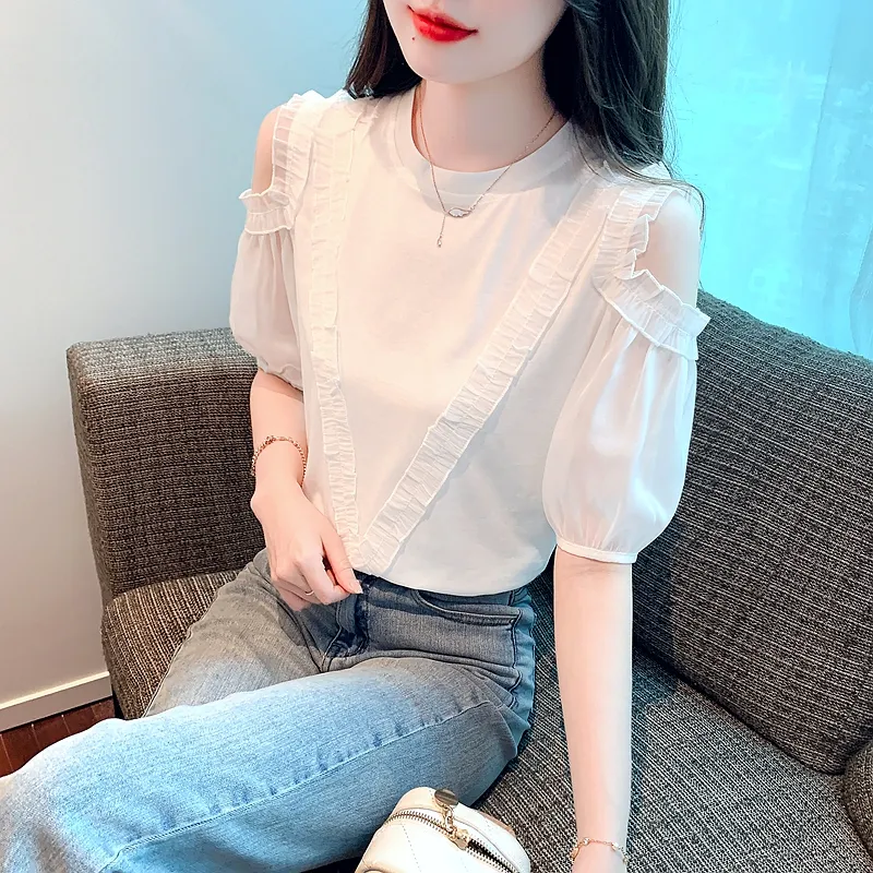 OZVO Lantern Sleeve T Shirt Women's-1