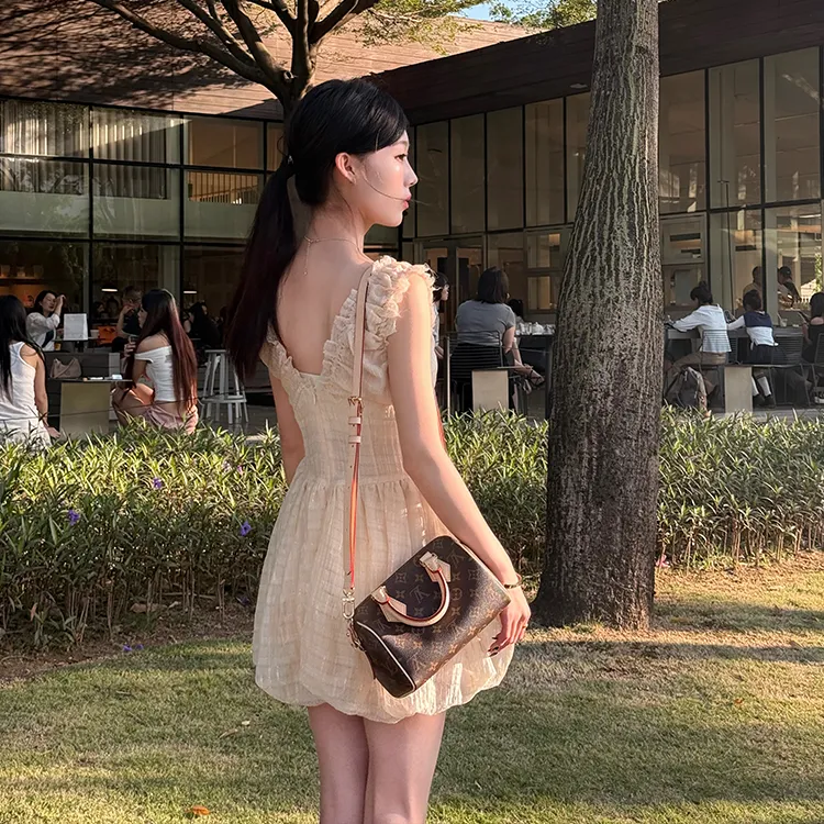 OZVO Sleeveless Dresses Women's Apricot-4