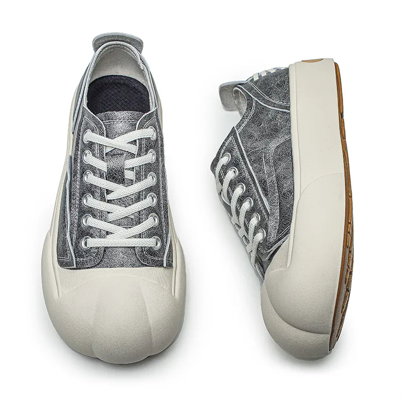 ESTEE GEEA Skateboard Shoes Unisex Low Top Gray-2
