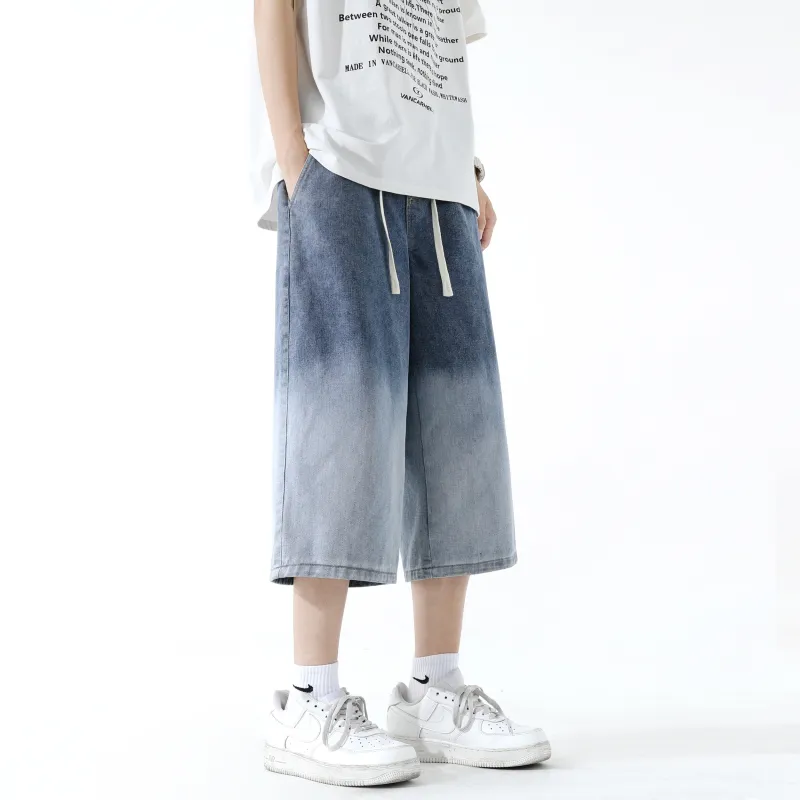 PAINT STAIN Denim Shorts Unisex-12