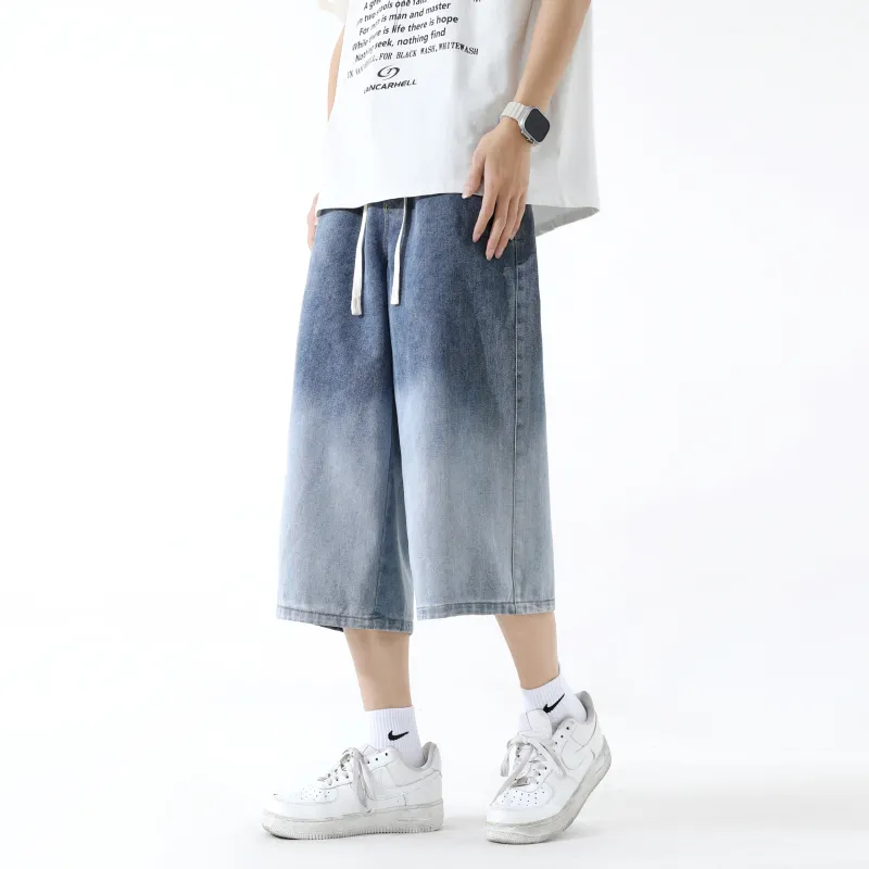 PAINT STAIN Denim Shorts Unisex-10