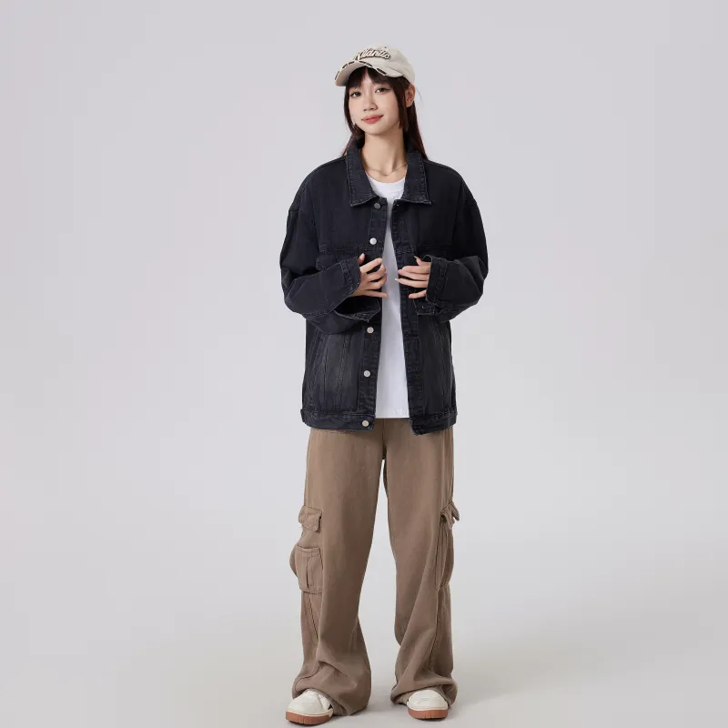 MIIRACER Denim Jackets Unisex Black-3