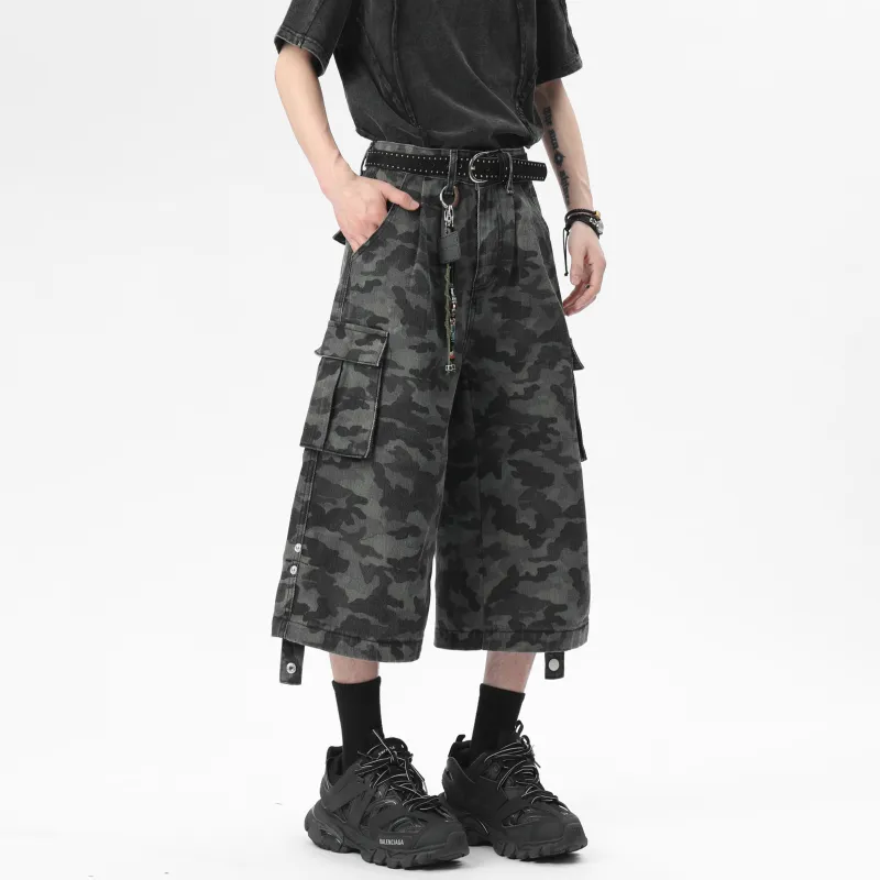 YATSI Denim Shorts Unisex City Camouflage-3