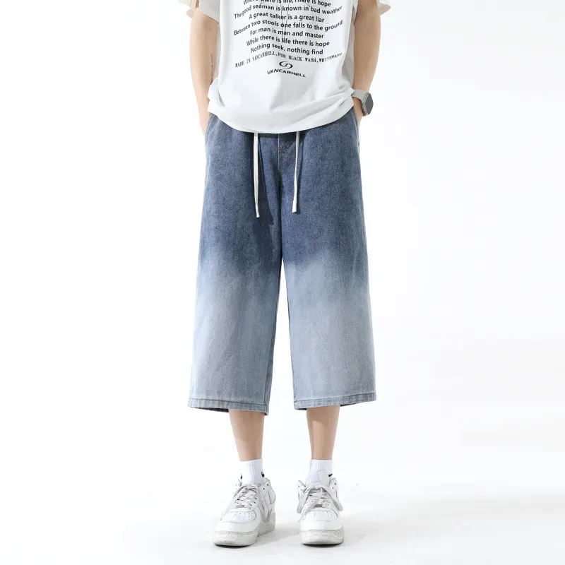 PAINT STAIN Denim Shorts Unisex-11