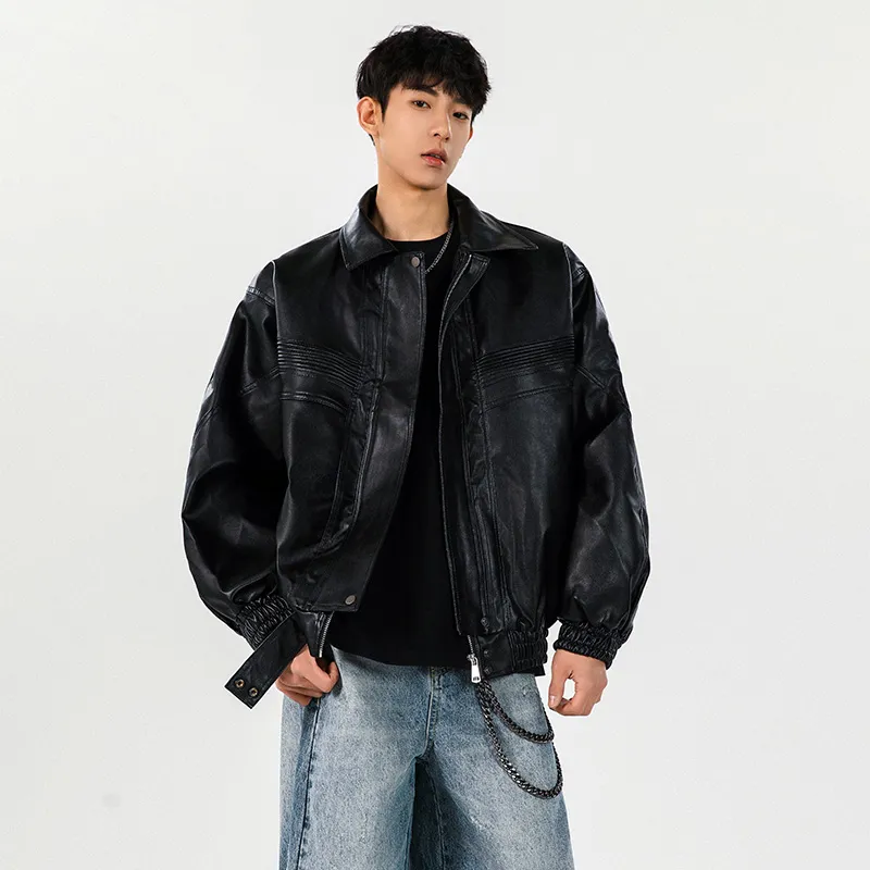 YATSI Leather Jacket Unisex Black-3