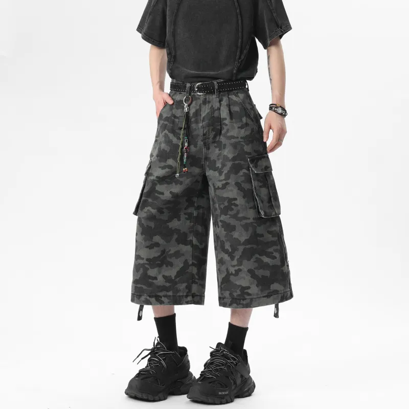 YATSI Denim Shorts Unisex City Camouflage-1