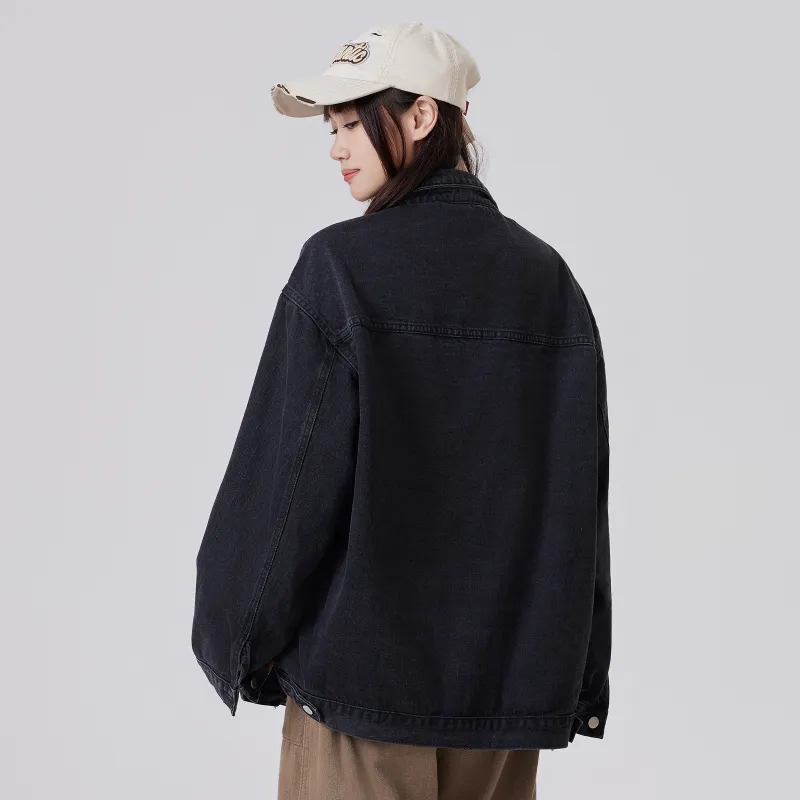 MIIRACER Denim Jackets Unisex Black-5