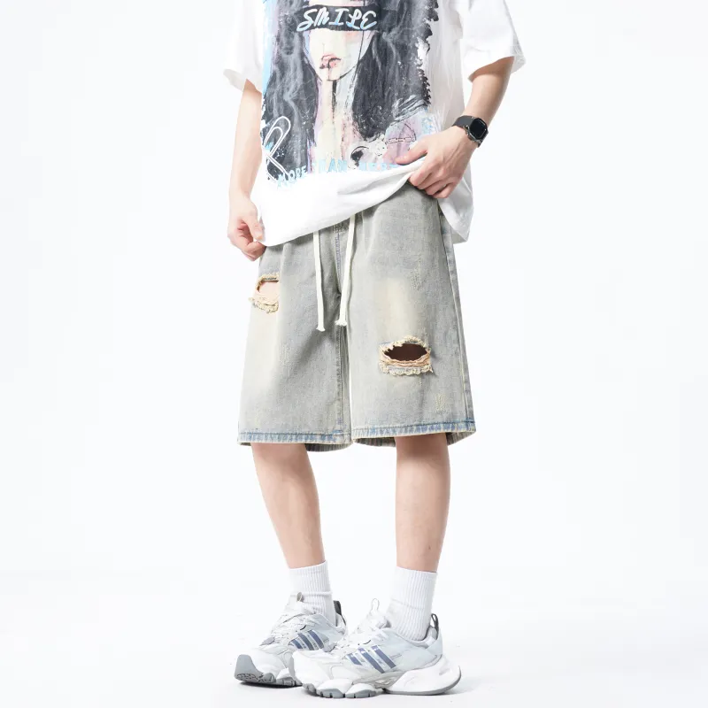 YATSI Denim Shorts Unisex Yellow Mud-1