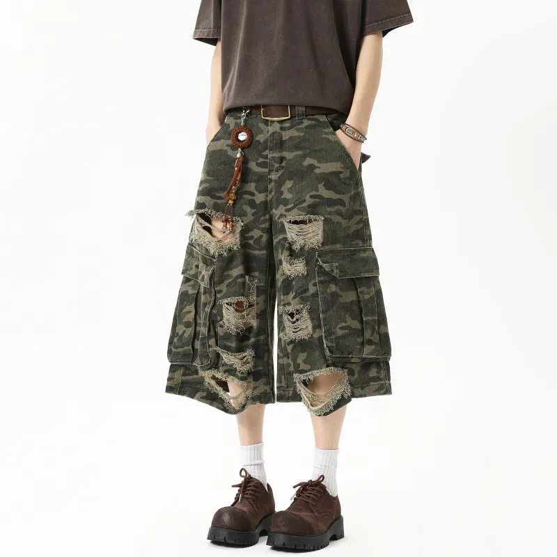 YATSI Denim Shorts Unisex Camouflage-3