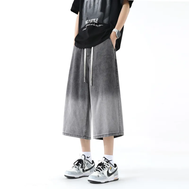PAINT STAIN Denim Shorts Unisex-2
