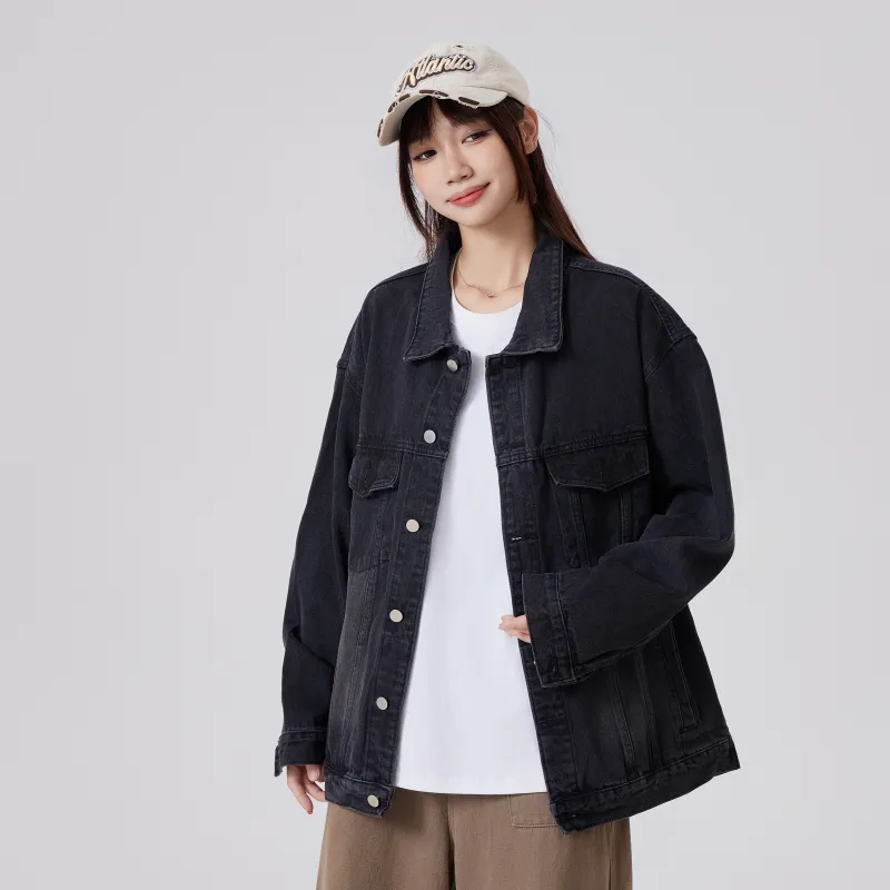 MIIRACER Denim Jackets Unisex Black-4
