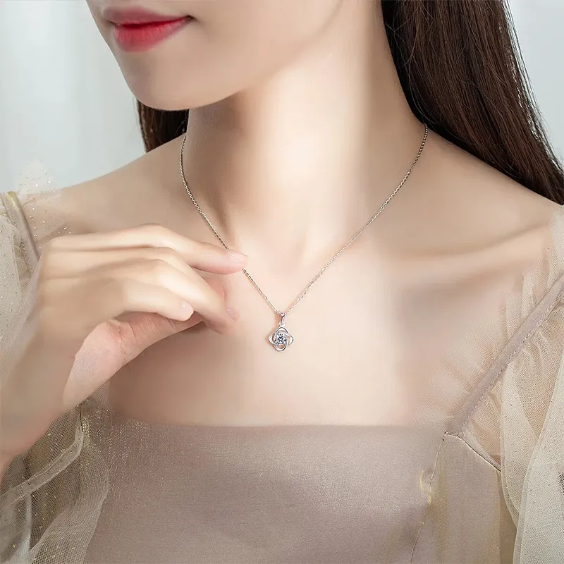 JOFY S925 Silver Necklaces Women's White/Blue-2