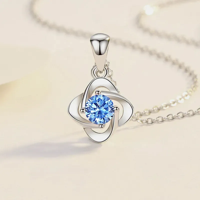 JOFY S925 Silver Necklaces Women's White/Blue-7