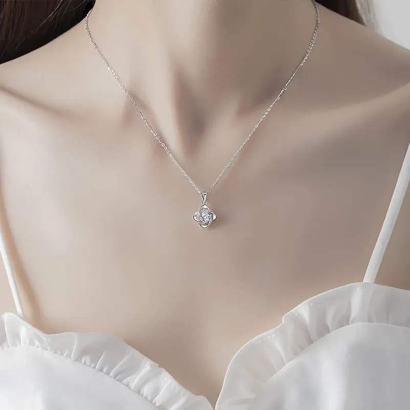 JOFY S925 Silver Necklaces Women's White/Blue-1