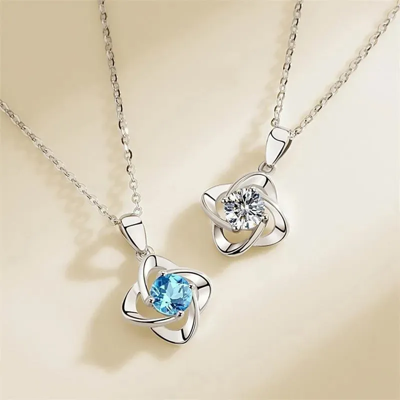 JOFY S925 Silver Necklaces Women's White/Blue-8