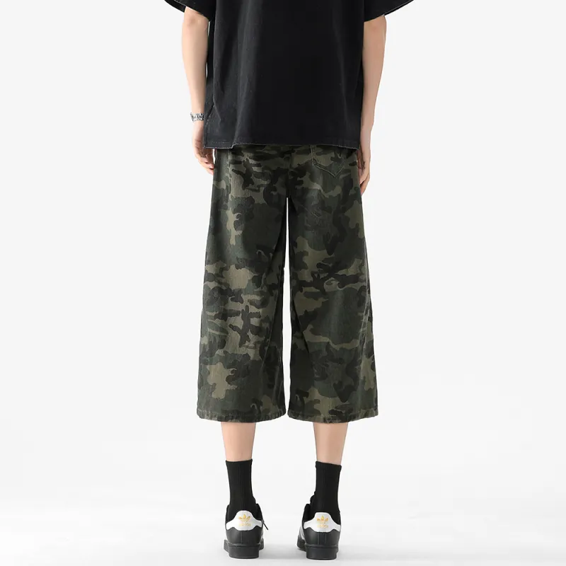 EOOVEN Denim Shorts Unisex Camouflage-3