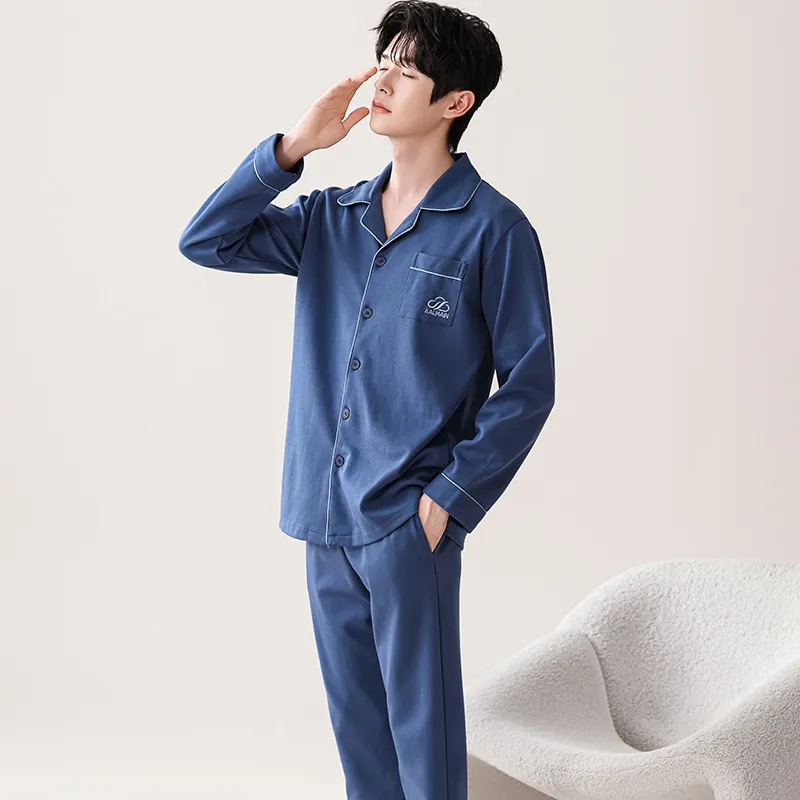 Pretty Lady Pajama Set Men's Royal Blue-2