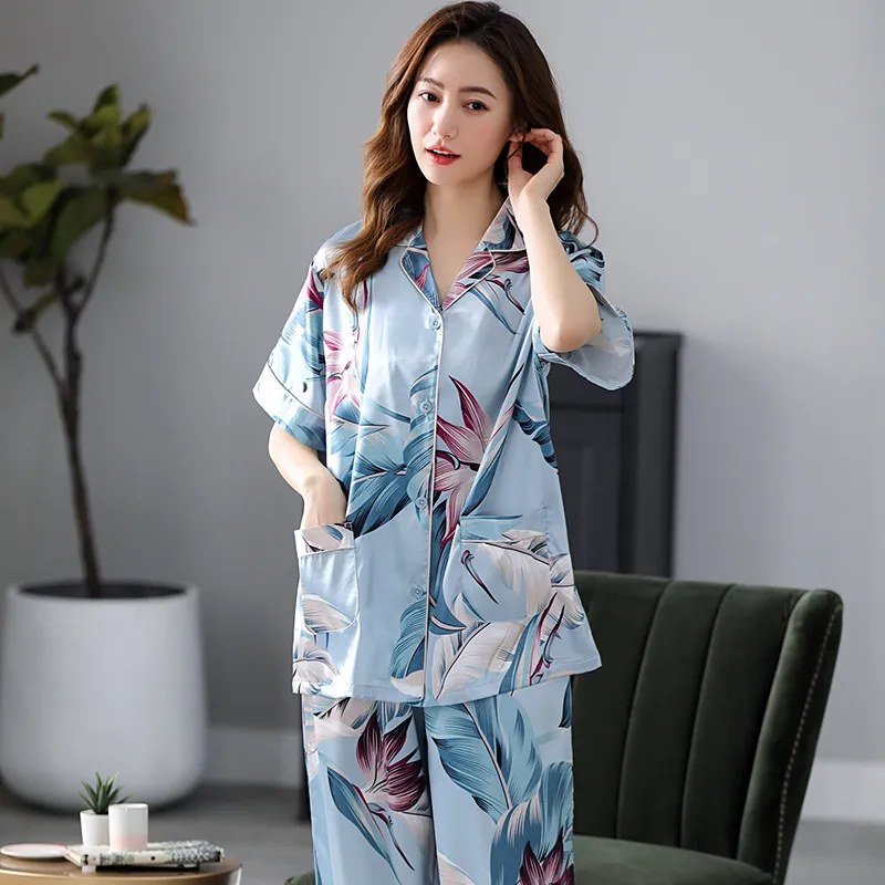 Pretty Lady Pajama Set Women's Sky Blue-1