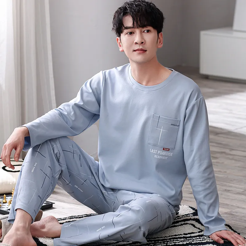 Pretty Lady Pajama Set Men's Light Blue-5