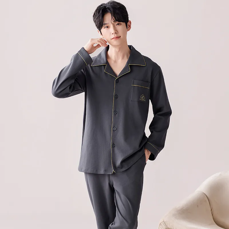Pretty Lady Pajama Set Men's Black Gray Color-2