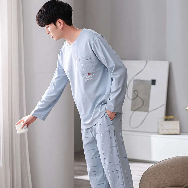 Pretty Lady Pajama Set Men's Light Blue-2