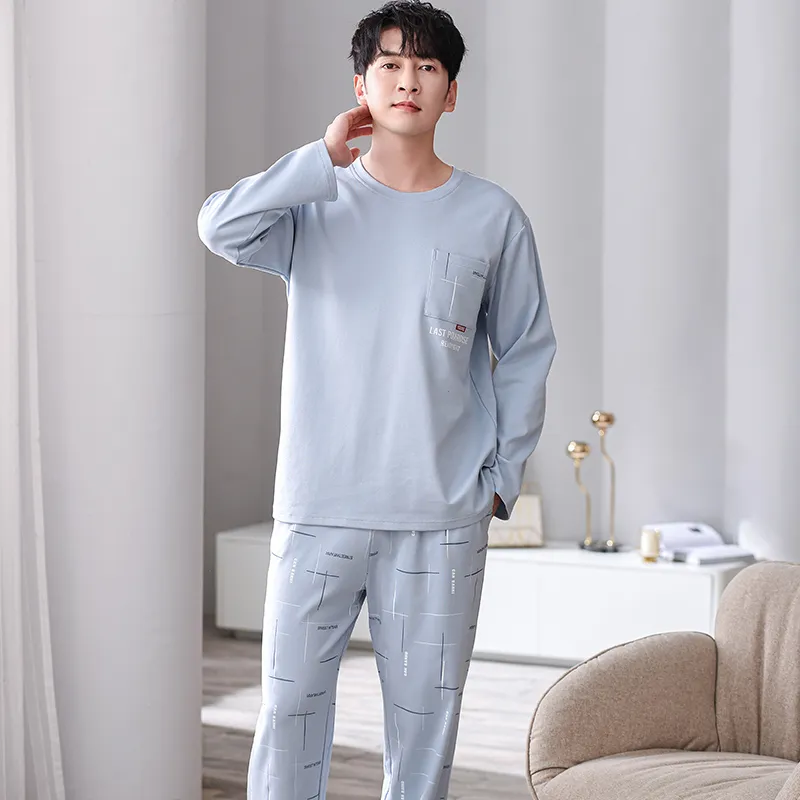 Pretty Lady Pajama Set Men's Light Blue-1