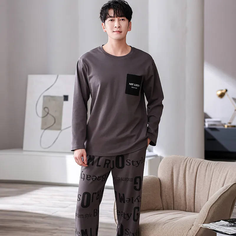 Pretty Lady Pajama Set Men's Brown Gray-1
