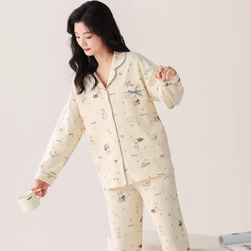 Pretty Lady Pajama Set Women's Apricot-2