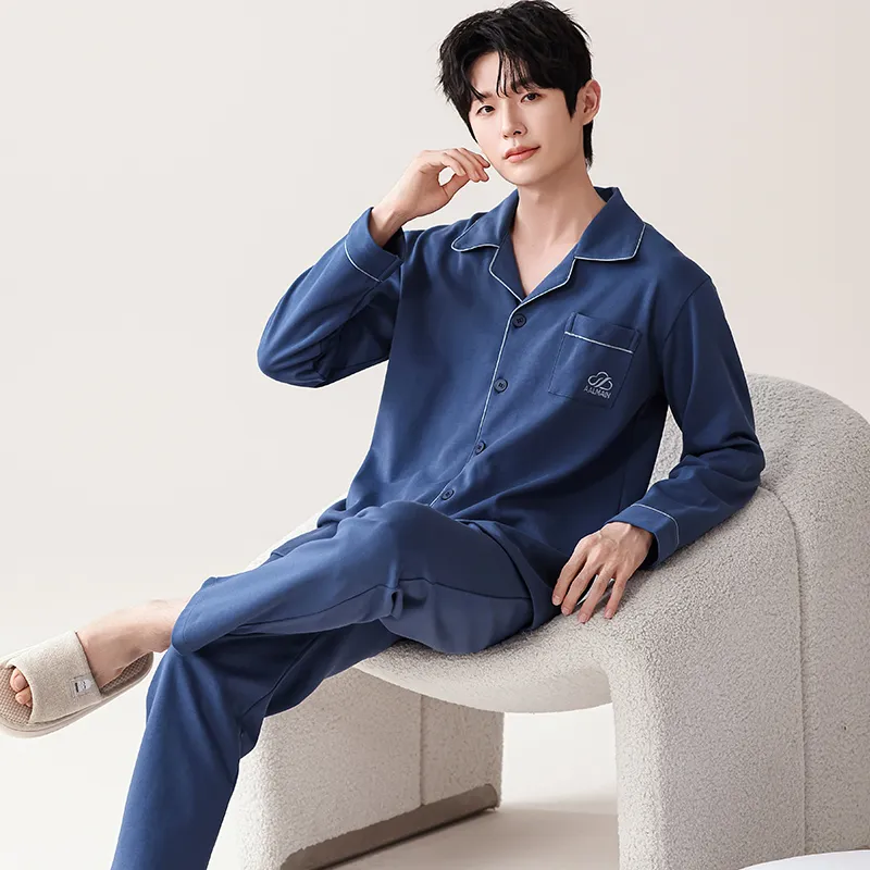 Pretty Lady Pajama Set Men's Royal Blue-3