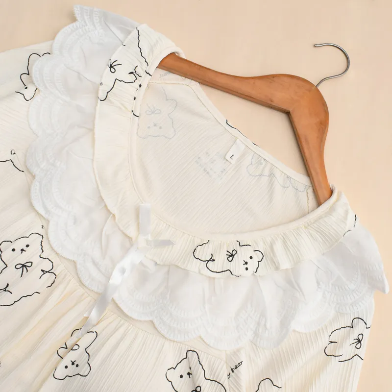 Pretty Lady Pajama Set Women's Apricot-3