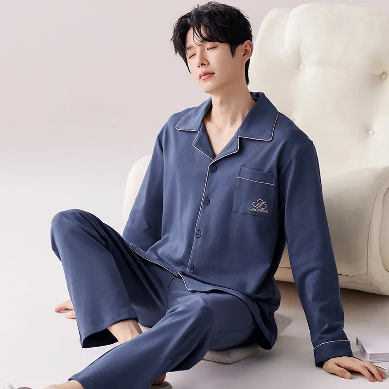 Pretty Lady Pajama Set Men's Sapphire Blue-5