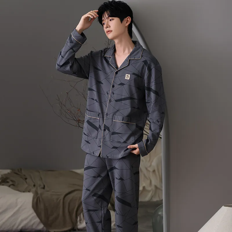 Pretty Lady Pajama Set Men's Gray Blue-1