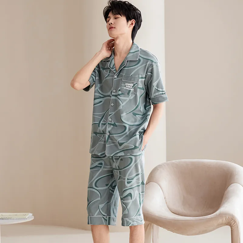 Pretty Lady Pajama Set Men's Light Gray Green-2